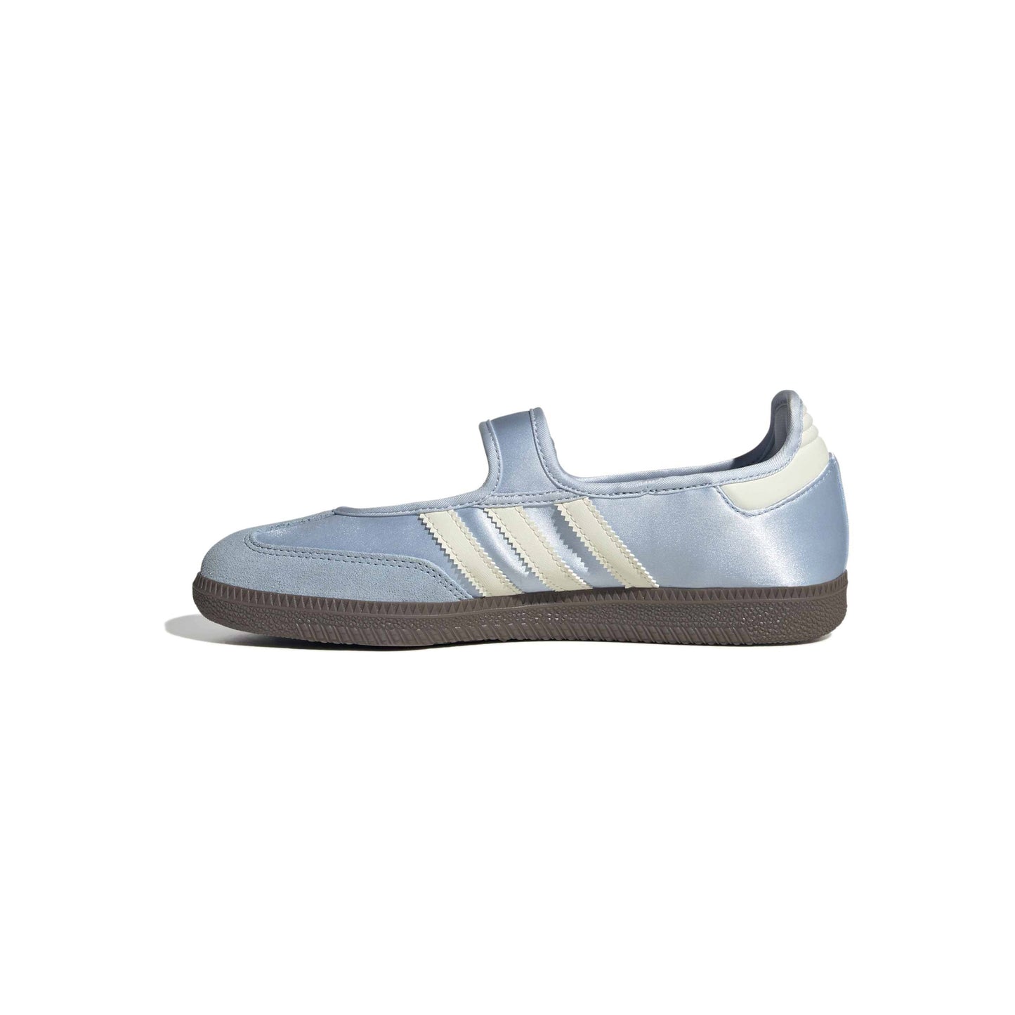 adidas Originals Samba Jane Crystal Sky Cream White women's mary jane sneaker with pastel blue upper and gum rubber outsole