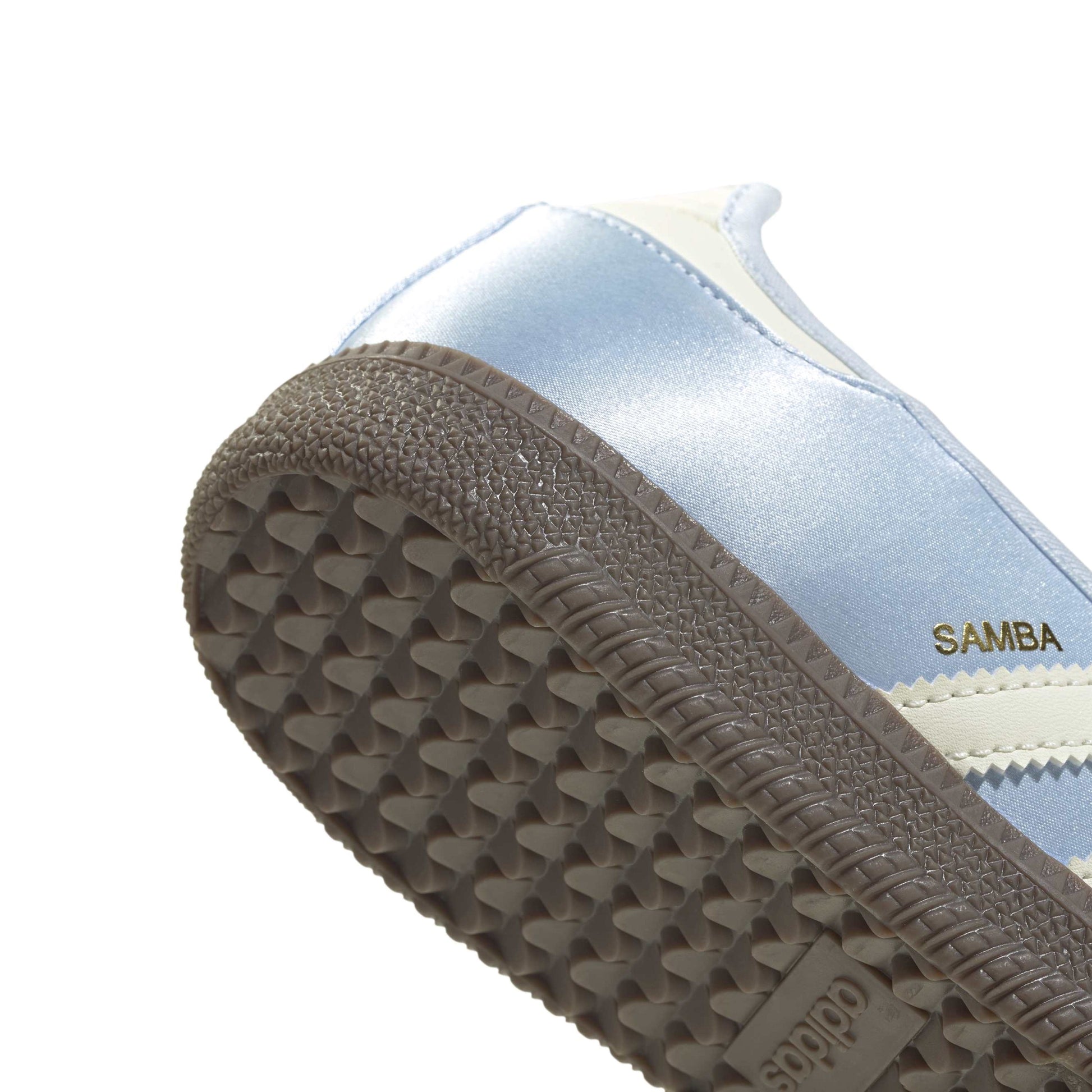 adidas Originals Samba Jane Crystal Sky Cream White women's mary jane sneaker with pastel blue upper and gum rubber outsole
