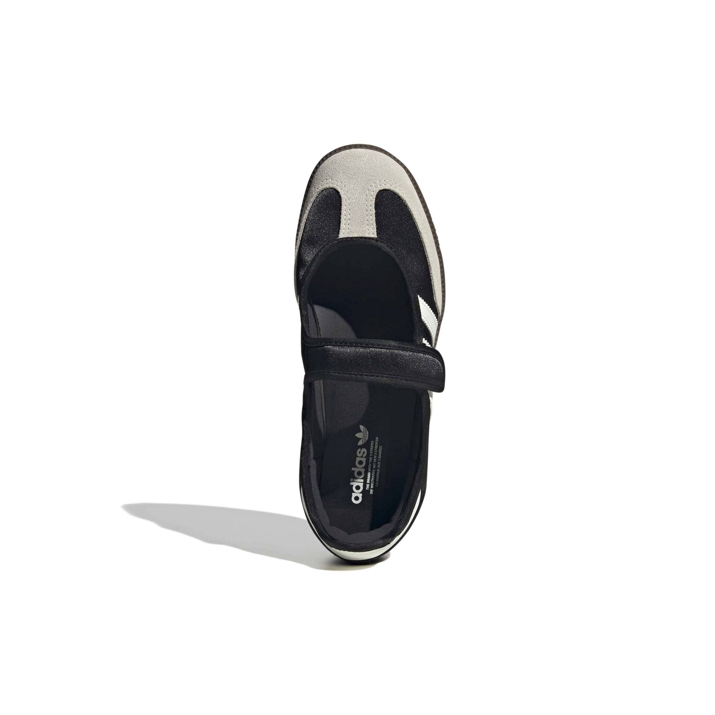 adidas Originals Samba Jane Core Black Off White women's mary jane sneaker with black leather upper and gum rubber outsole