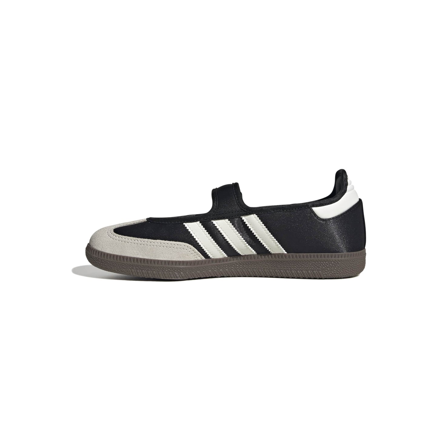 adidas Originals Samba Jane Core Black Off White women's mary jane sneaker with black leather upper and gum rubber outsole