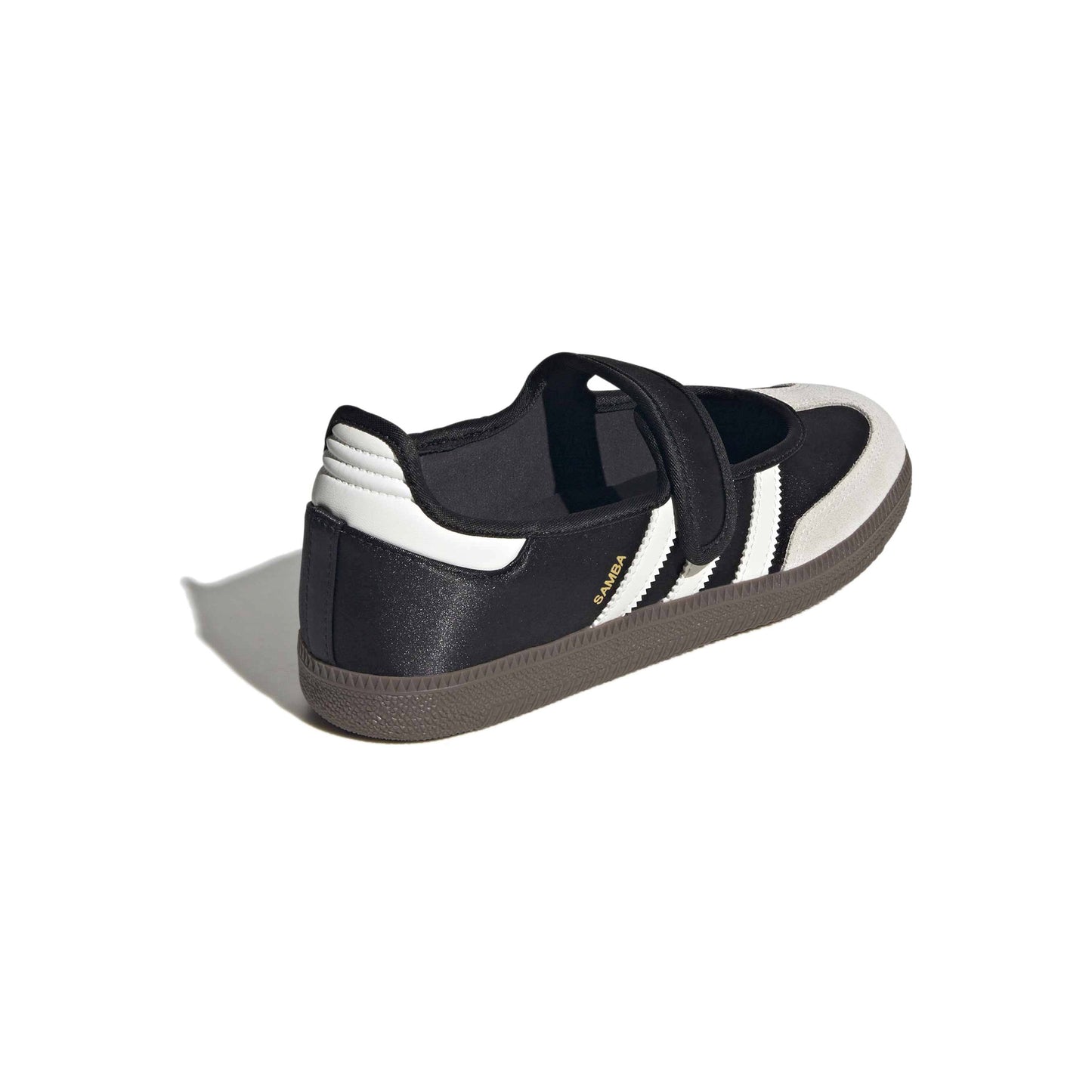 adidas Originals Samba Jane Core Black Off White women's mary jane sneaker with black leather upper and gum rubber outsole