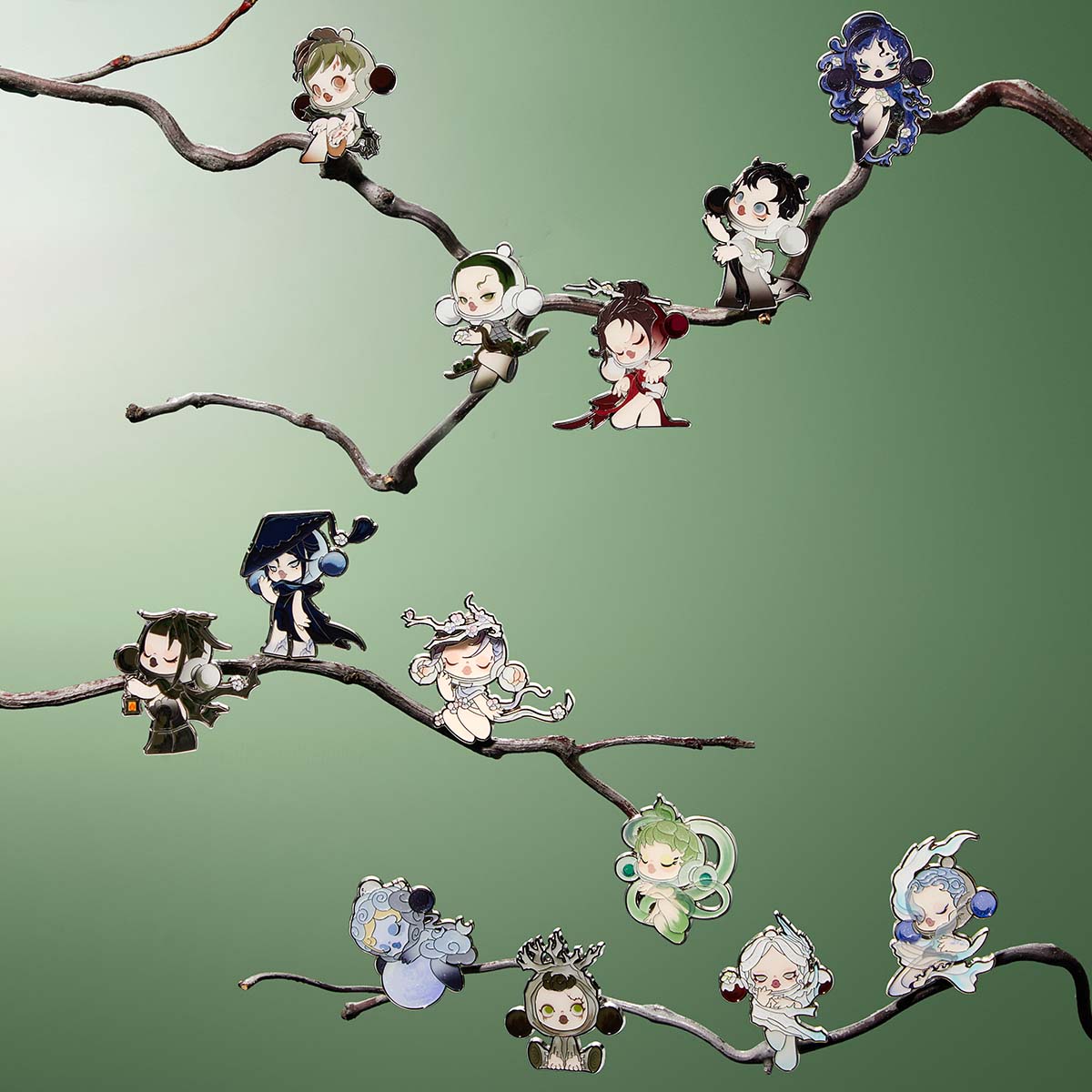 Pop Mart - SKULLPANDA The Ink Plum Blossom Series-Badge Blind Box