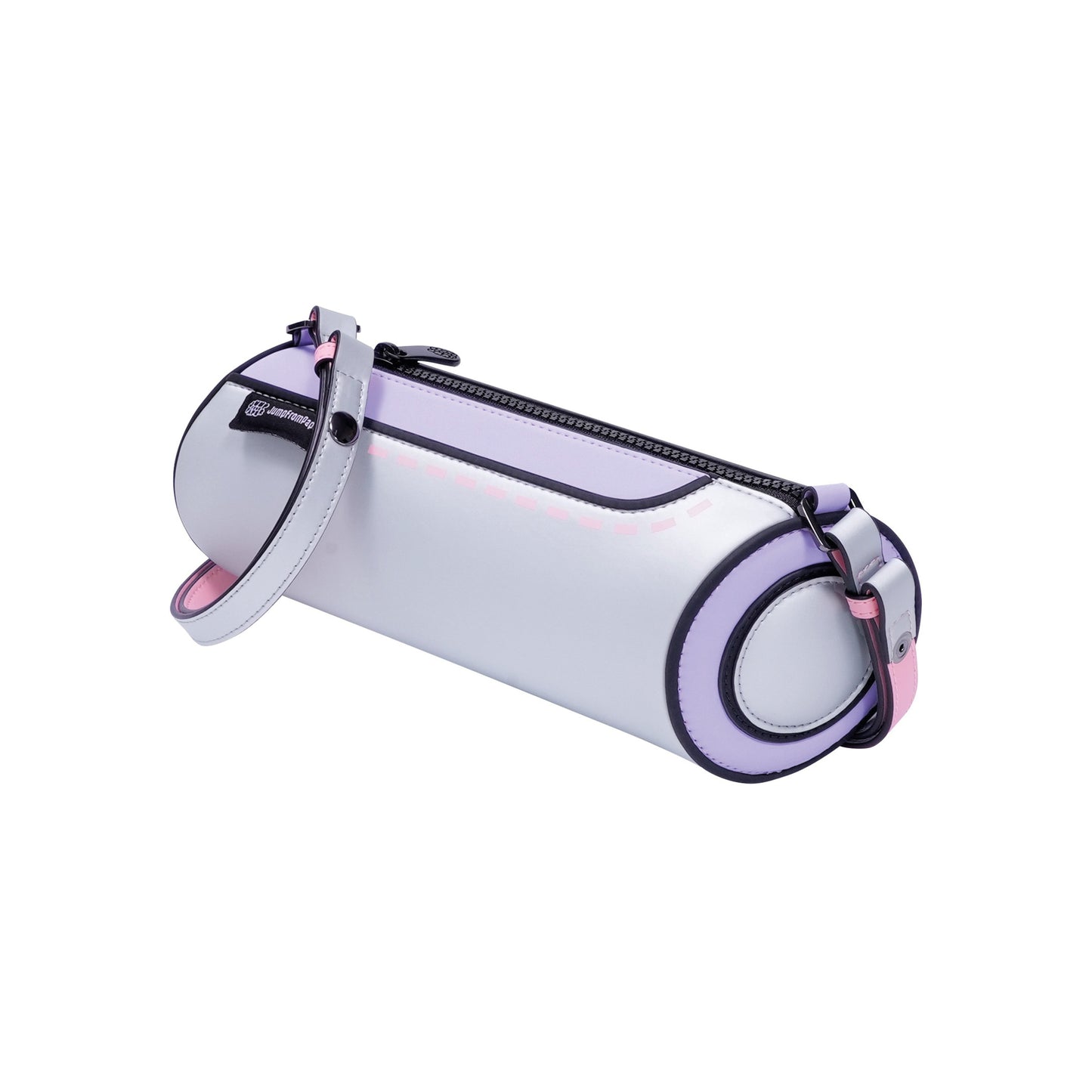 JumpFromPaper Cylinder Bag Moonlit Violet shoulder bag with cartoon-inspired 2D illusion design and cylindrical shape