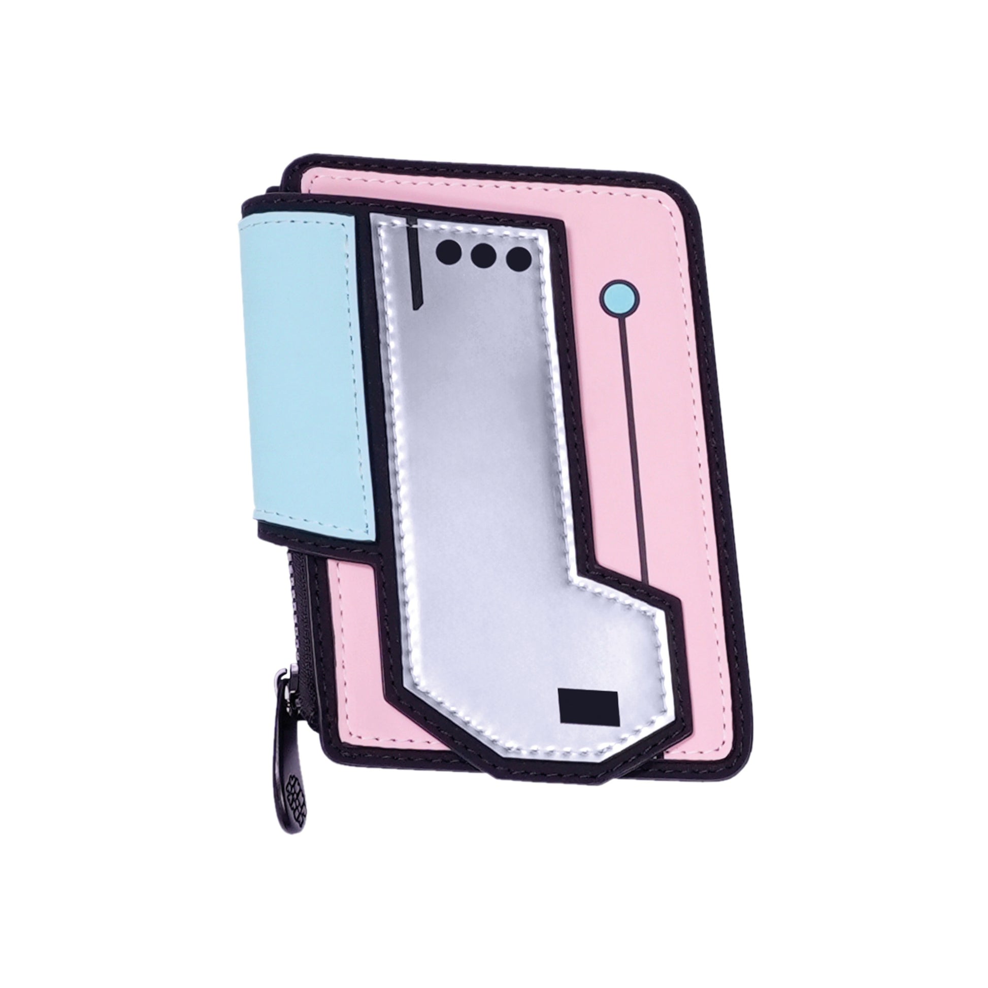 JumpFromPaper ePouch Metallic Pink pouch cartoon 2D design metallic finish compact accessory playful style