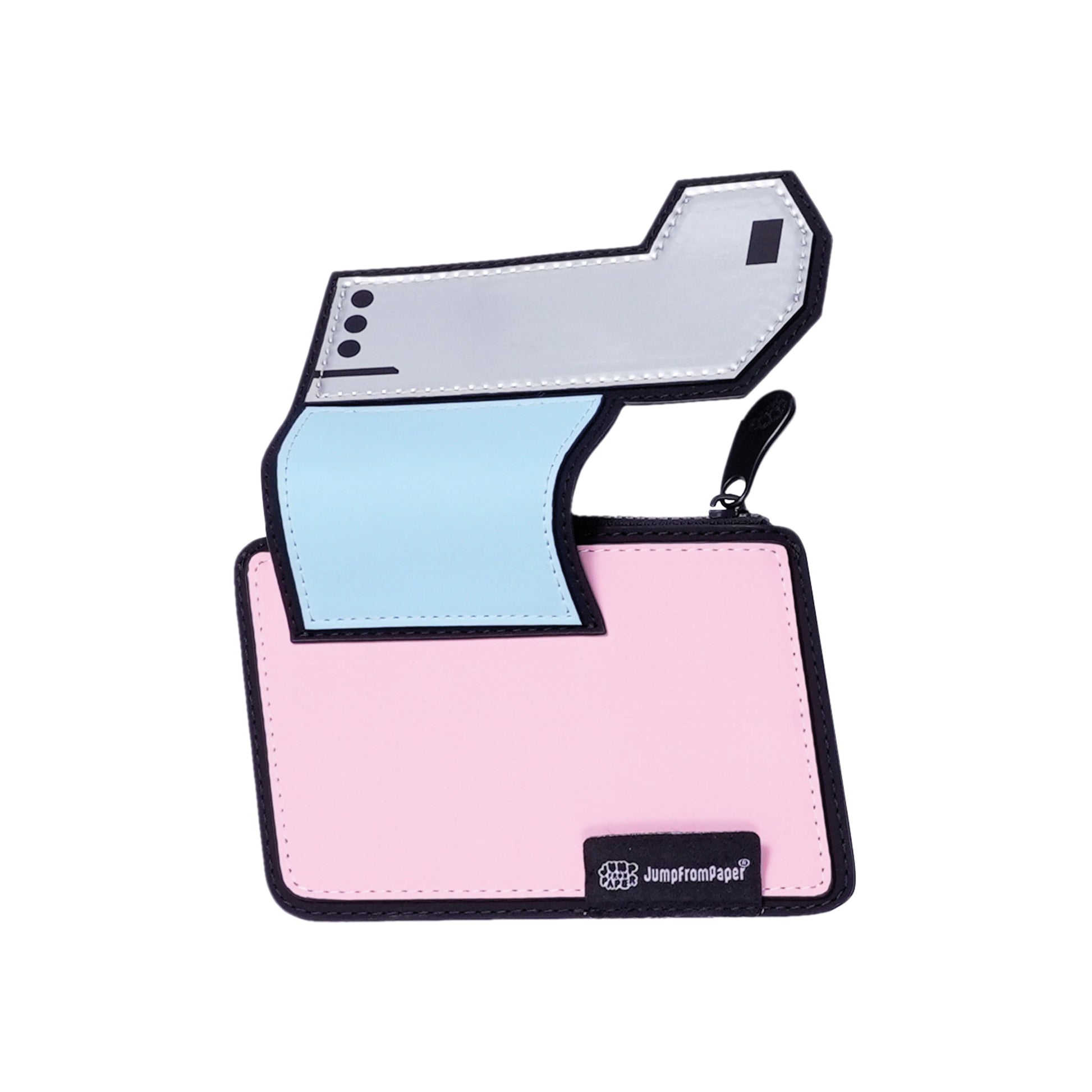 JumpFromPaper ePouch Metallic Pink pouch cartoon 2D design metallic finish compact accessory playful style