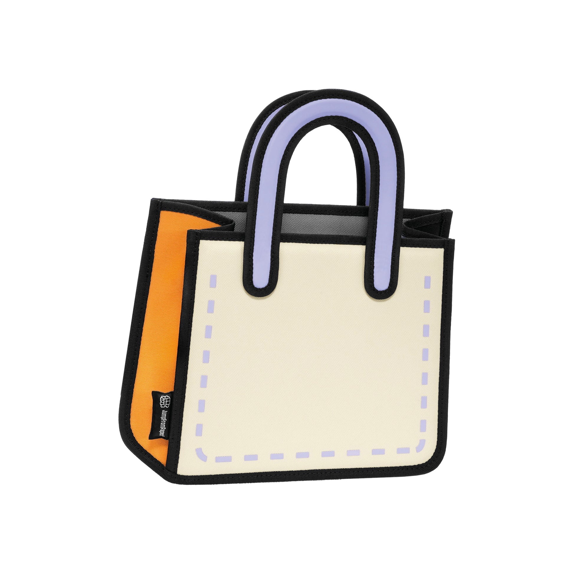 JumpFromPaper Junior Flat Tote Orange Caramel tote bag cartoon 2D design lightweight playful everyday accessory