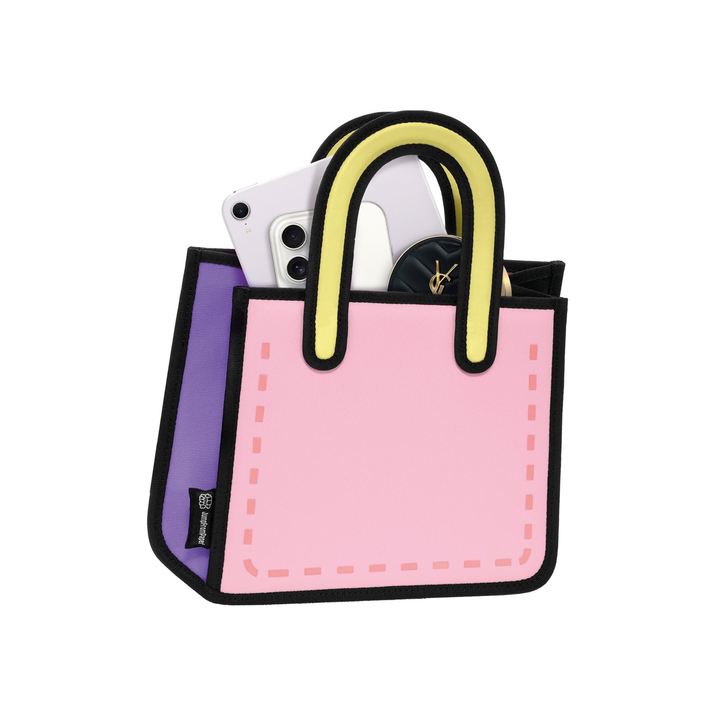 JumpFromPaper Origami Tote Pink Sweetie tote bag cartoon 2D design lightweight playful mini bag accessory