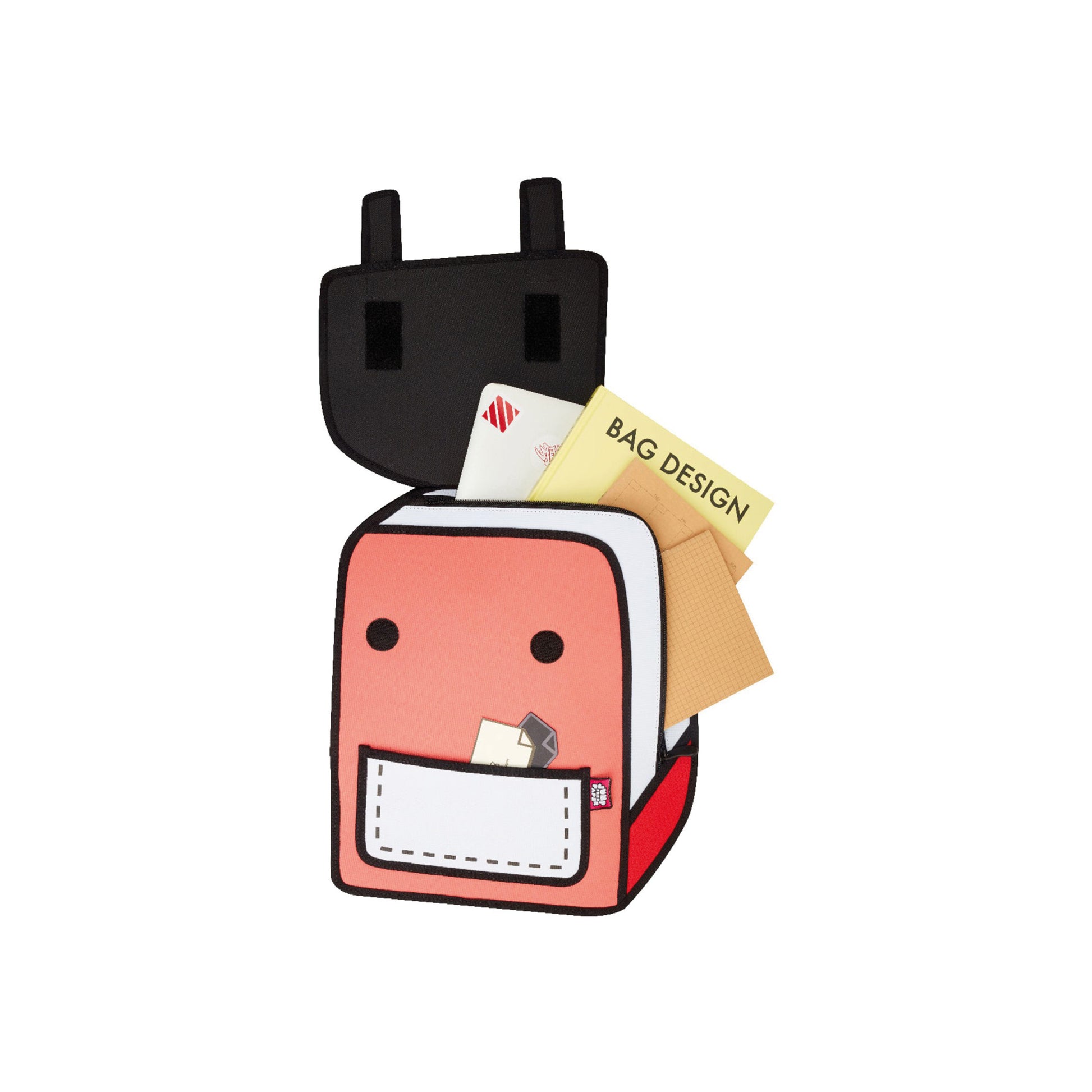 JumpFromPaper Spaceman Watermelon Red backpack cartoon 2D design lightweight casual bag playful style