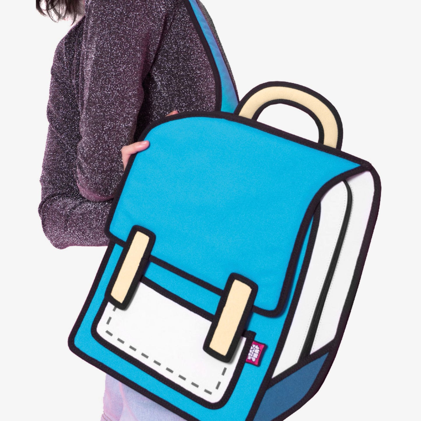 JumpFromPaper Spaceman Airy Blue backpack cartoon 2D design lightweight casual bag playful style