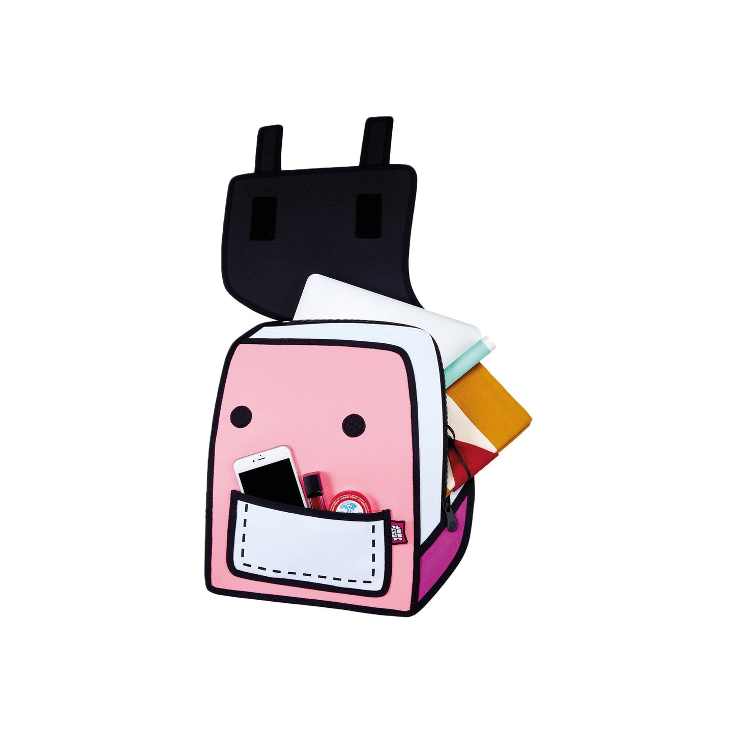 JumpFromPaper Spaceman Bag Neon Pink backpack with 2D illusion design