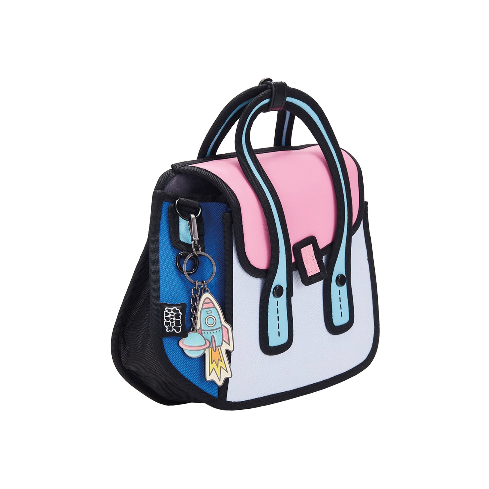 JumpFromPaper Owl Bag Neon Pink mini bag with 2D illusion design