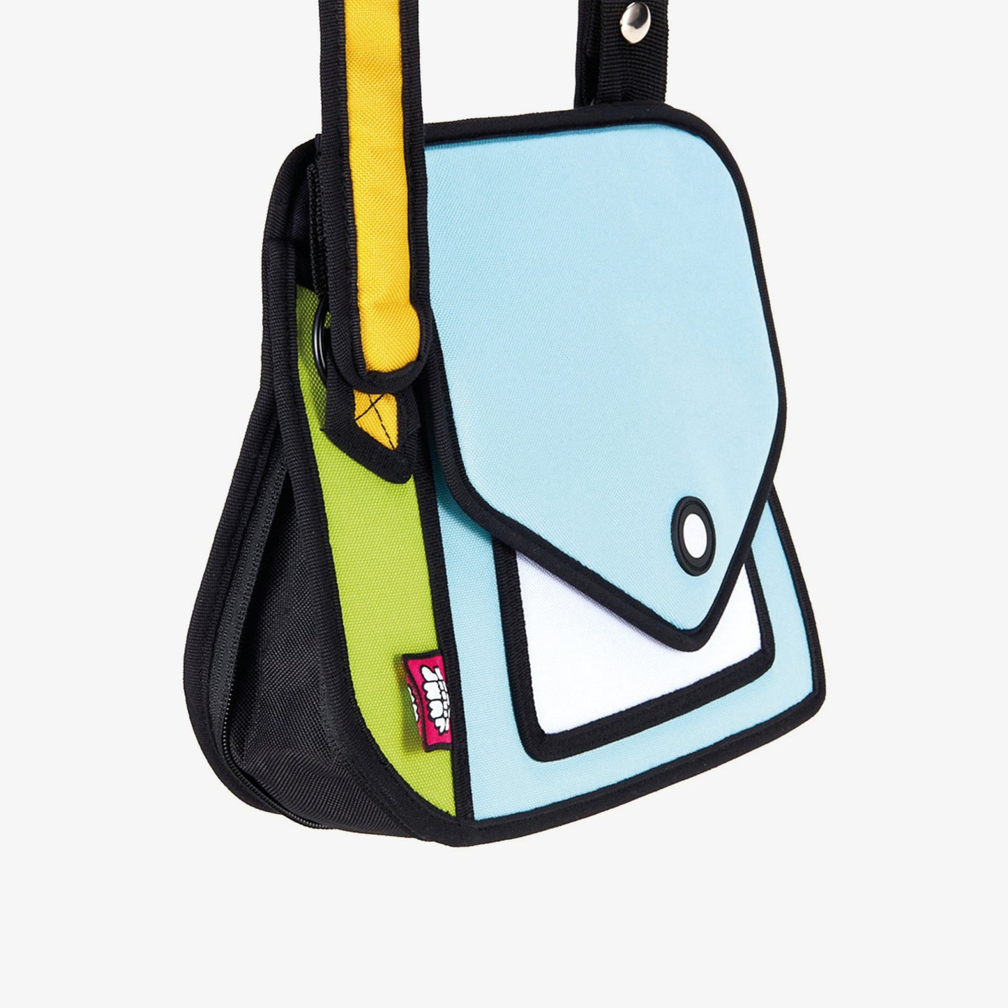JumpFromPaper Giggle Shoulder Bag Fluorescent Green shoulder bag cartoon 2D design lightweight playful casual accessory