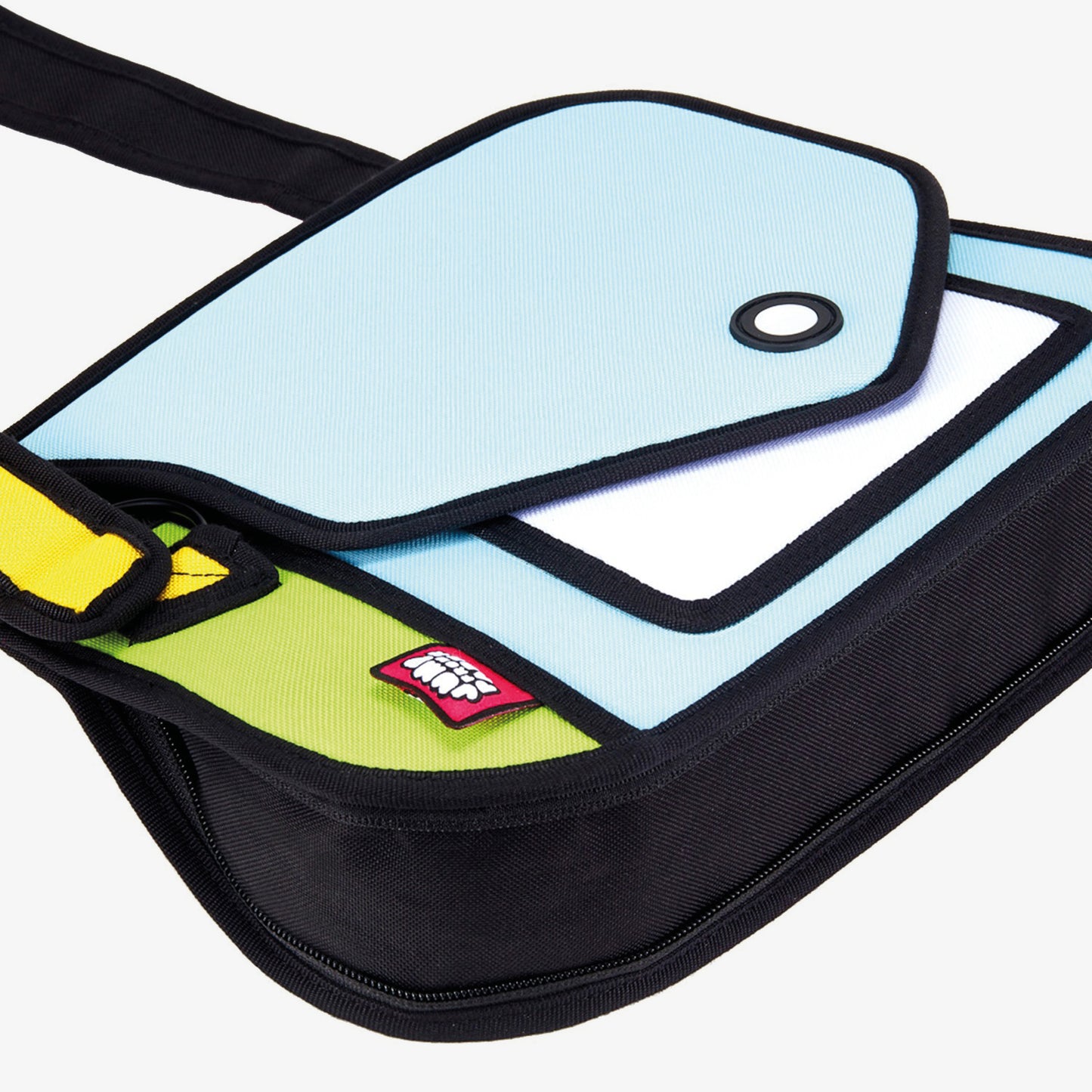 JumpFromPaper Giggle Shoulder Bag Fluorescent Green shoulder bag cartoon 2D design lightweight playful casual accessory