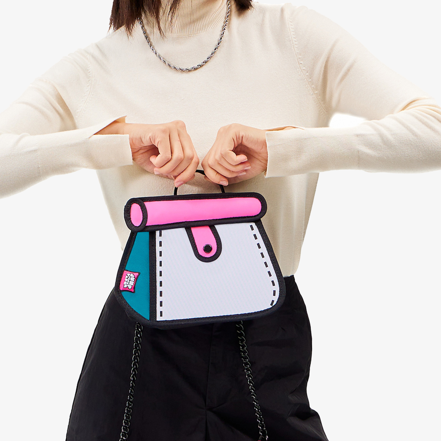 JumpFromPaper Cake Bag Gulf Blue crossbody bag cartoon 2D design lightweight playful everyday accessory