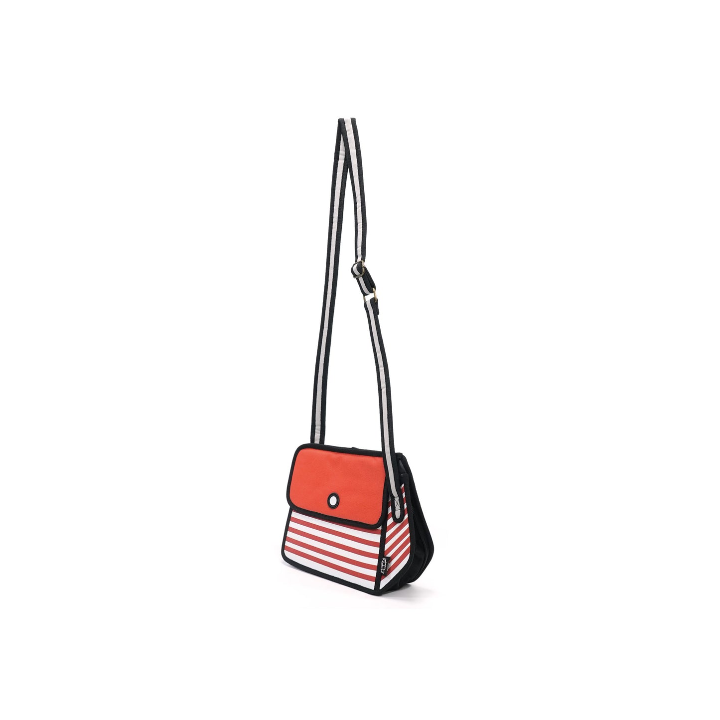 JumpFromPaper Stripe Shoulder Bag Red shoulder bag striped cartoon 2D design lightweight playful everyday accessory