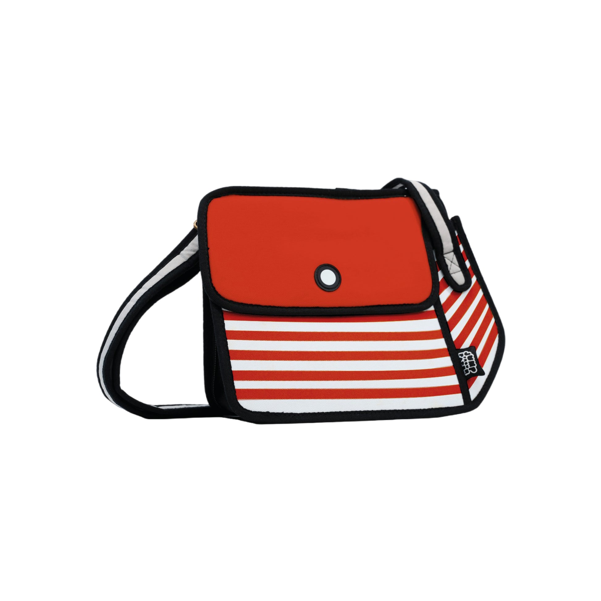 JumpFromPaper Stripe Shoulder Bag Red shoulder bag striped cartoon 2D design lightweight playful everyday accessory