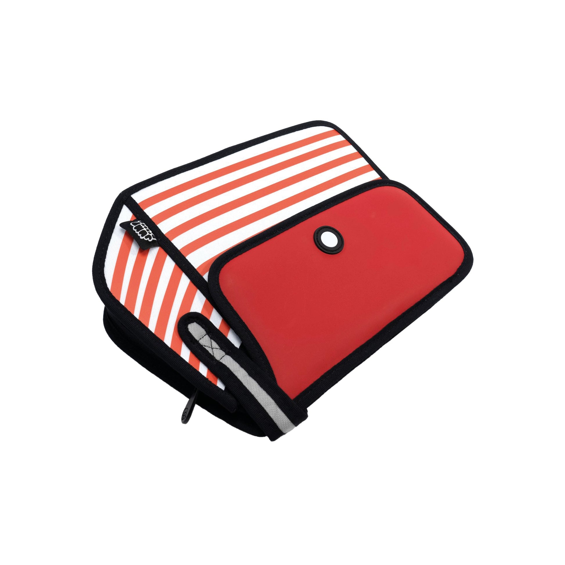 JumpFromPaper Stripe Shoulder Bag Red shoulder bag striped cartoon 2D design lightweight playful everyday accessory