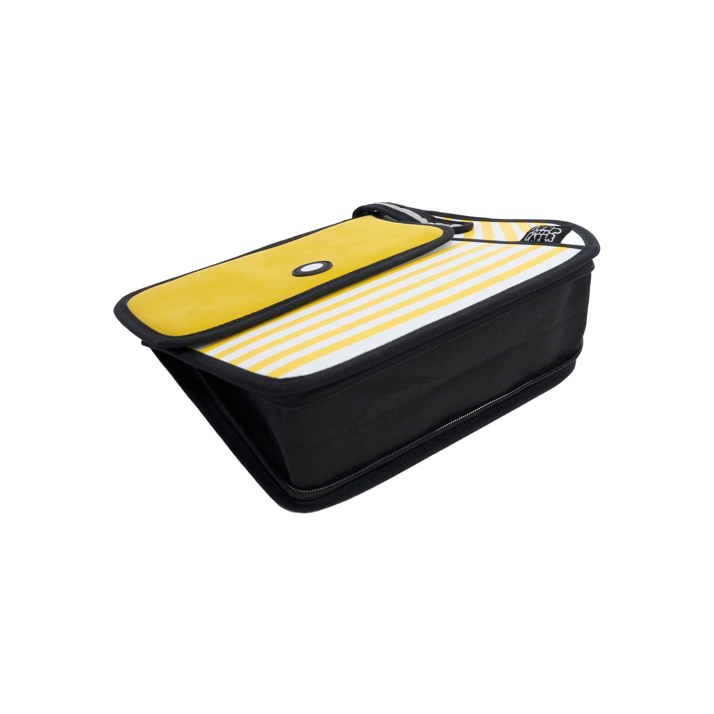 JumpFromPaper Stripe Shoulder Bag Yellow shoulder bag striped cartoon 2D design lightweight playful casual accessory