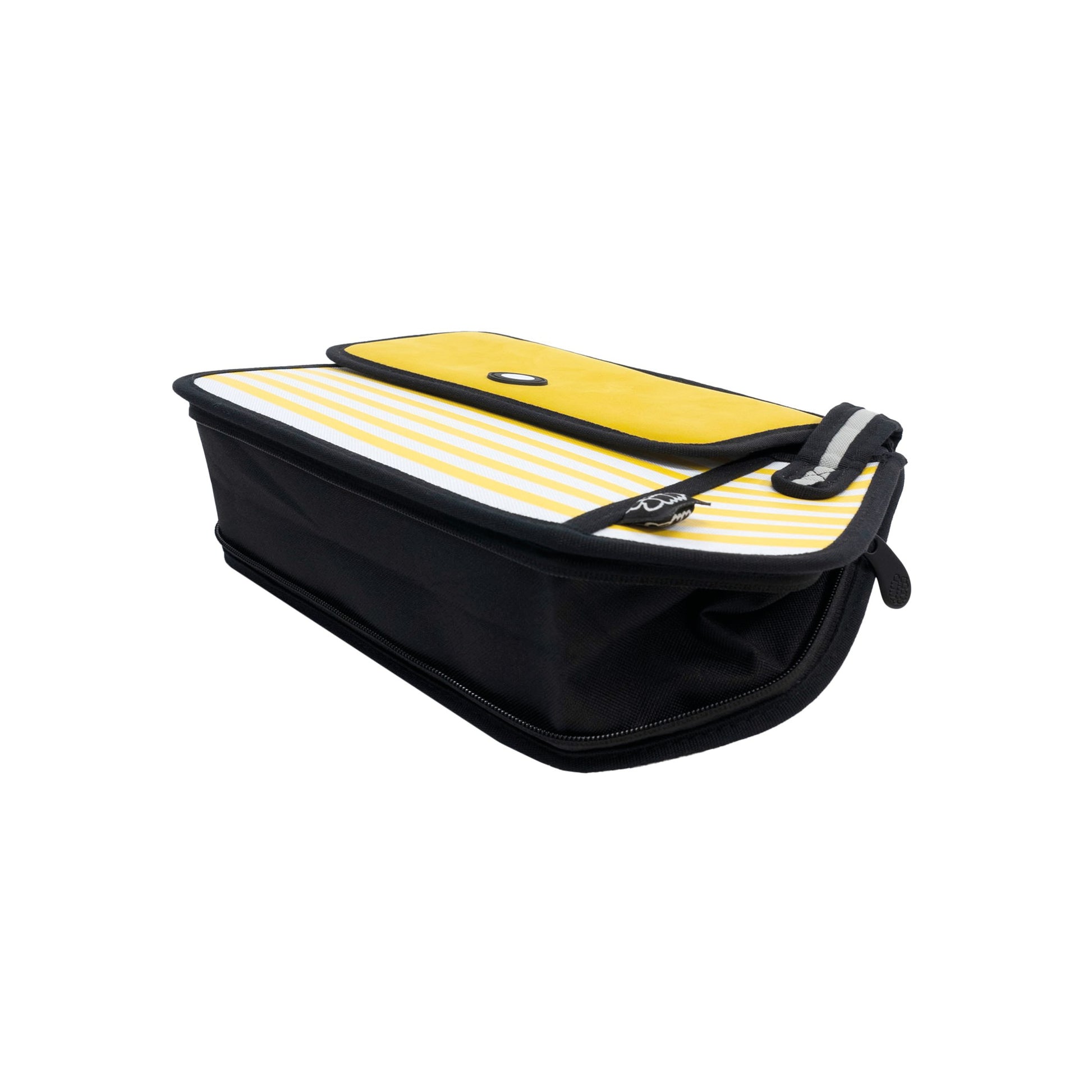 JumpFromPaper Stripe Shoulder Bag Yellow shoulder bag striped cartoon 2D design lightweight playful casual accessory
