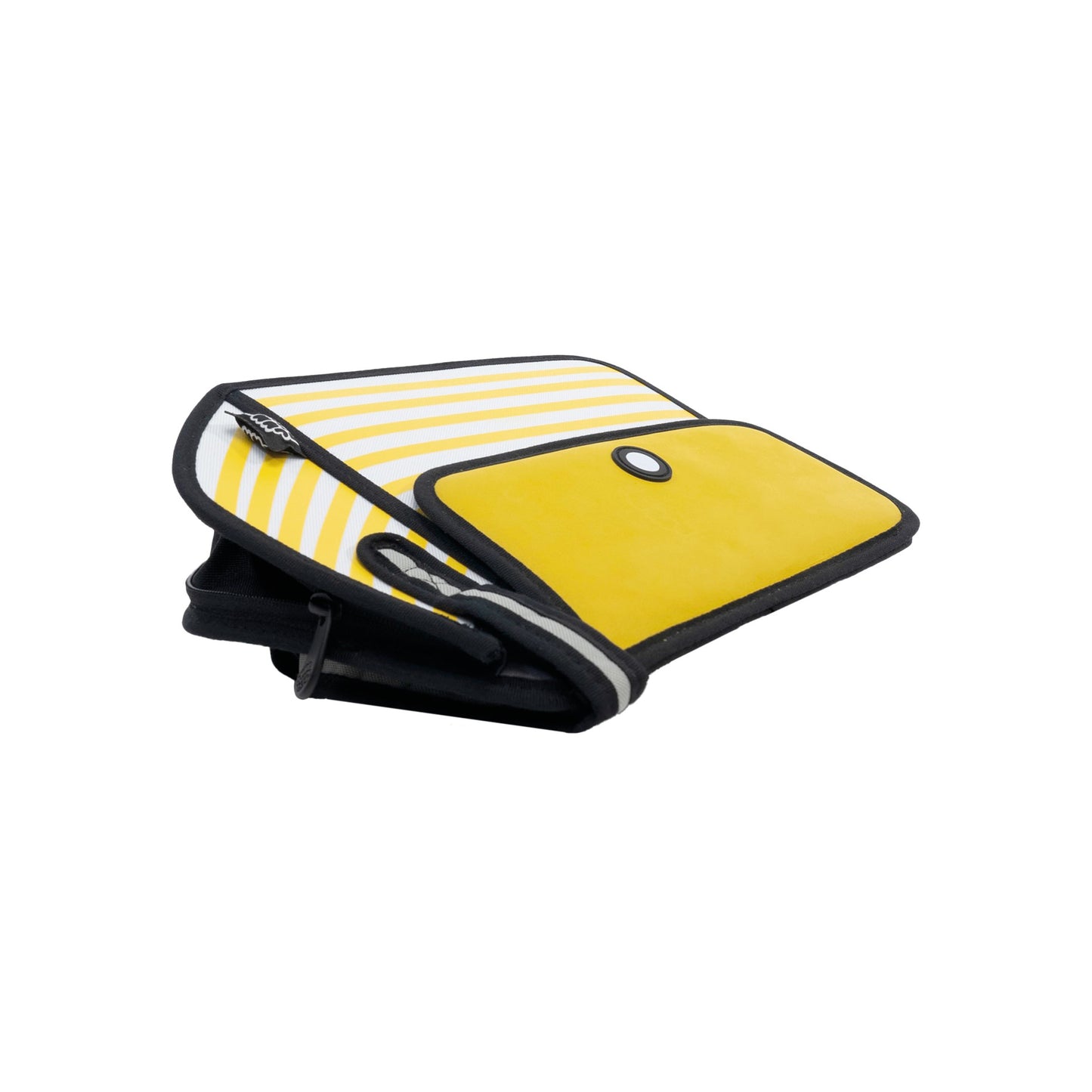JumpFromPaper Stripe Shoulder Bag Yellow shoulder bag striped cartoon 2D design lightweight playful casual accessory