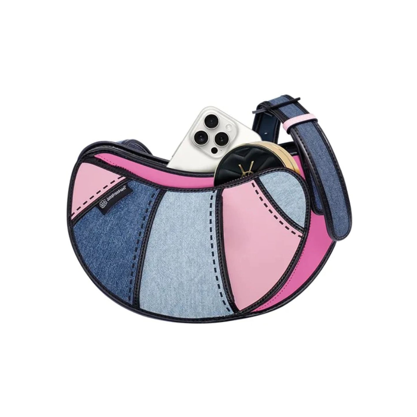 Jump From Paper Croissant Bag 'Denim Pink'