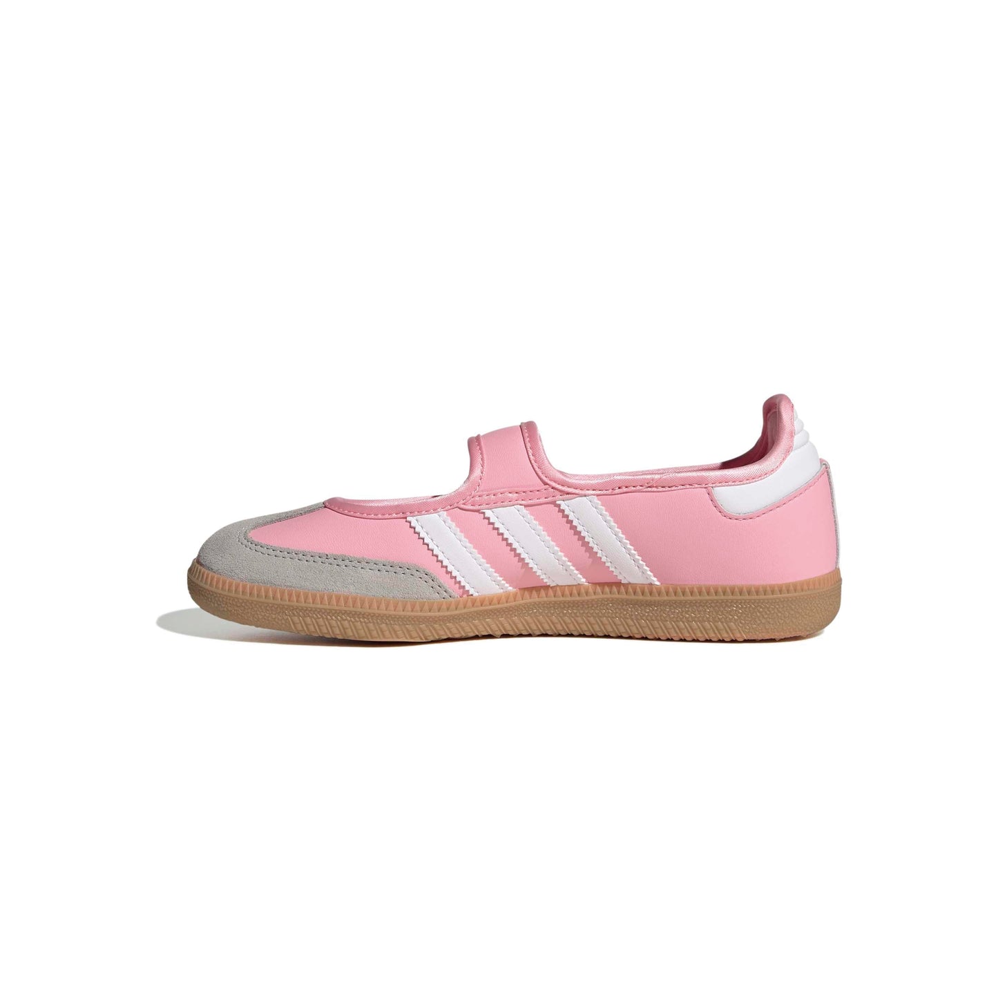 adidas Samba Jane Light Pink Gum GS kids sneakers with velcro strap and gum sole