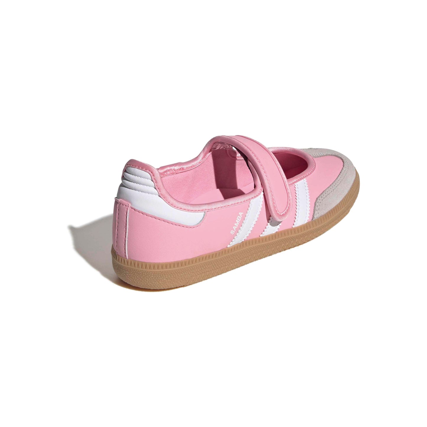 adidas Samba Jane Light Pink Gum GS kids sneakers with velcro strap and gum sole