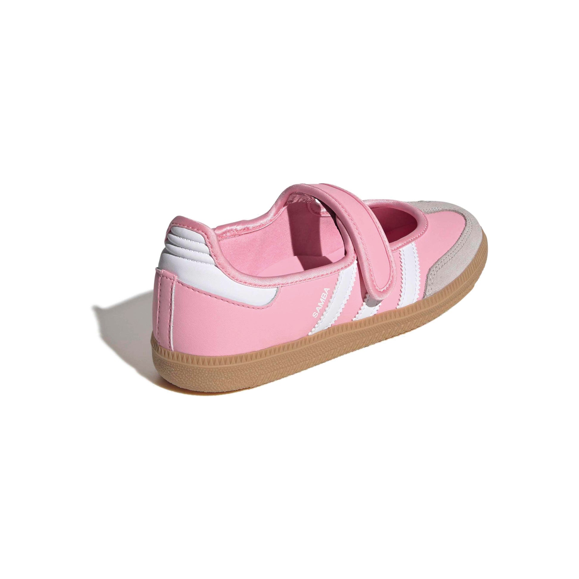 adidas Samba Jane Light Pink Gum GS kids sneakers with velcro strap and gum sole