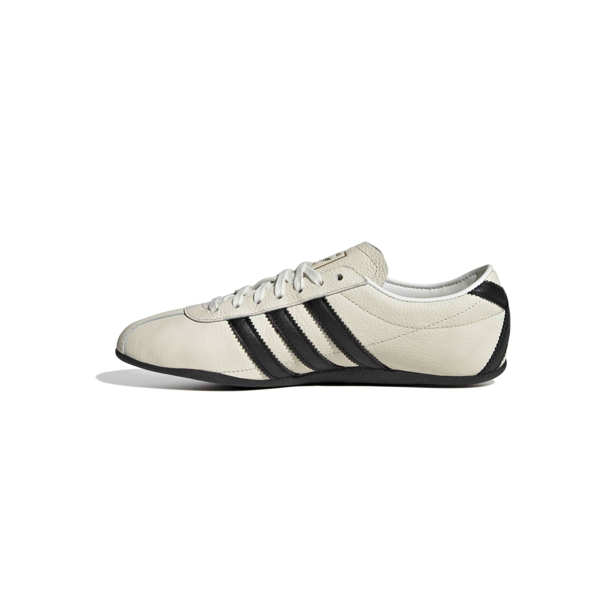 adidas Tokyo Off White Core Black Gold Metallic WMNS leather sneakers with black stripes