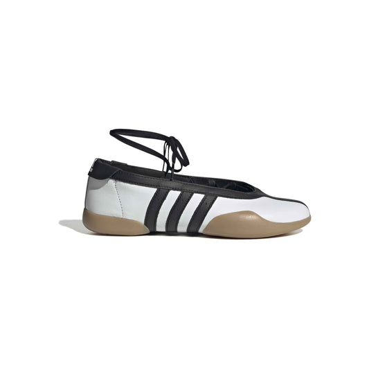 adidas Taekwondo Mei Ballet Clear White Black womens leather sneaker with gum sole