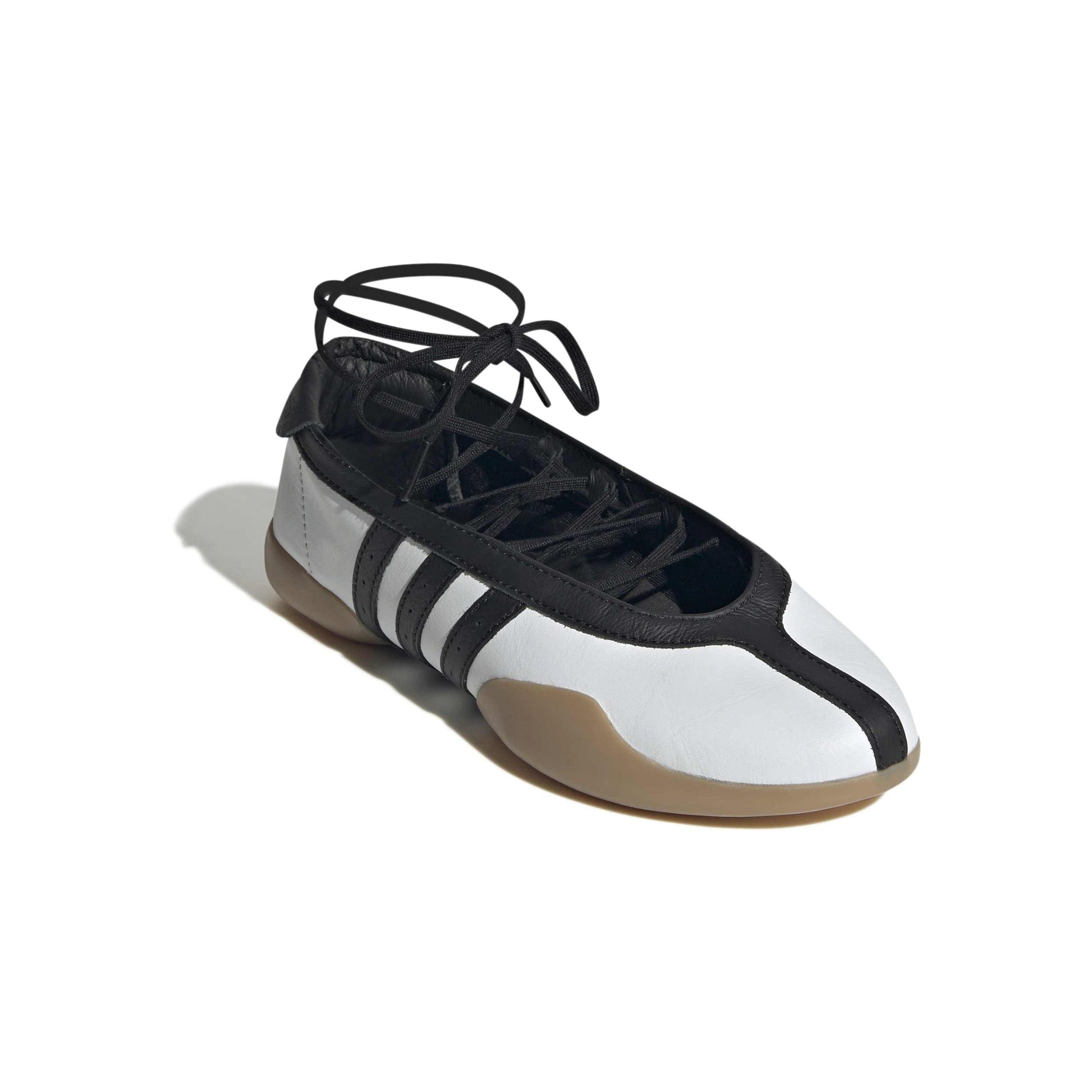 adidas Originals Taekwondo Mei Ballet Clear White Black womens leather sneaker with gum sole
