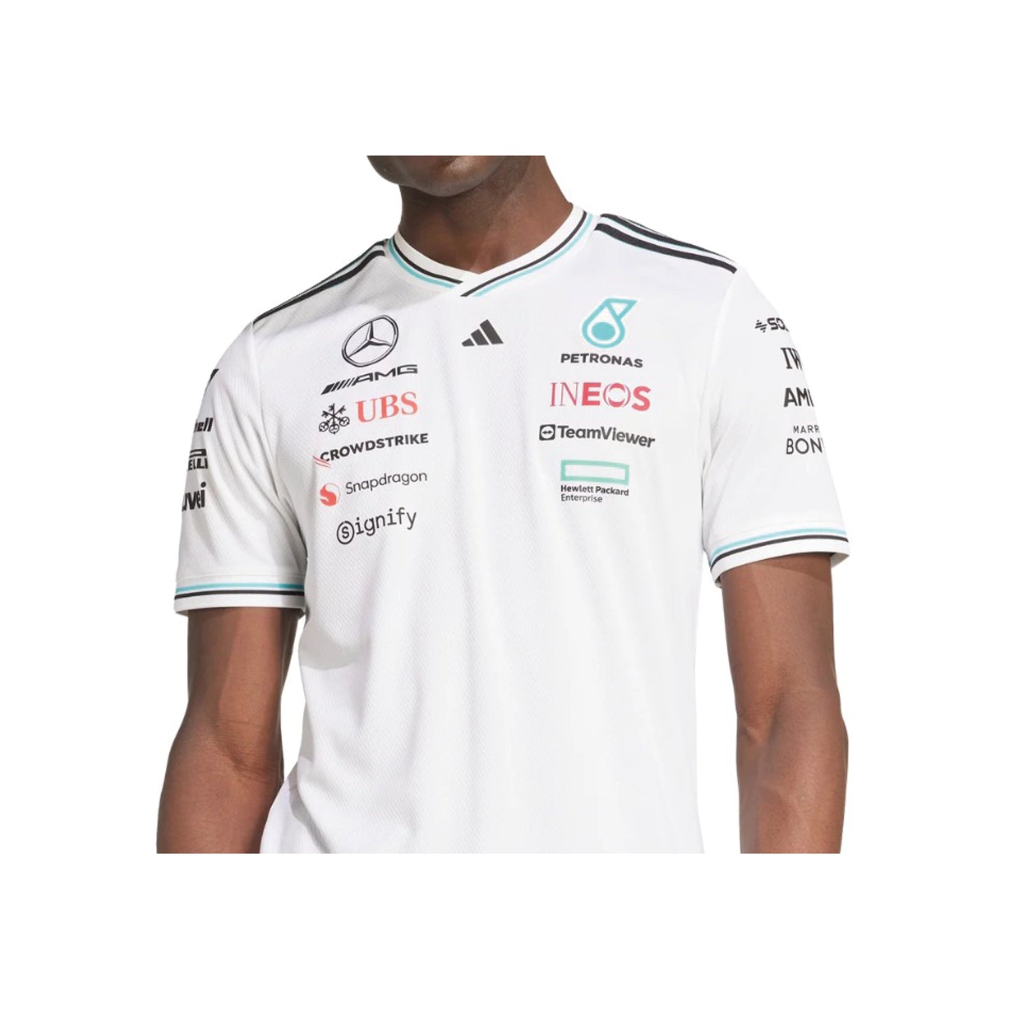 adidas Mercedes - AMG Petronas Formula One Team Driver Jersey Authentic ‘White / Black’