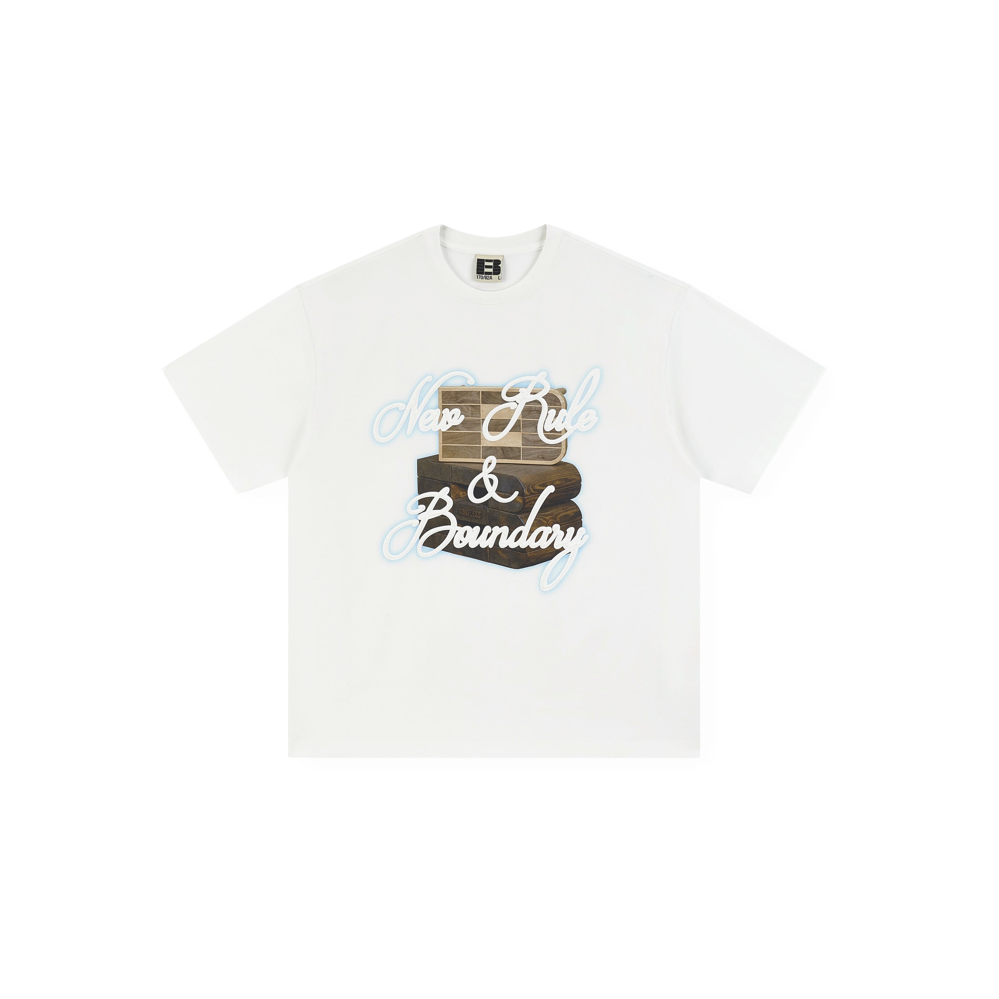 Boneless Logo Print New Rule T-Shirt 'Snow White' - SneakSurf Singapore
