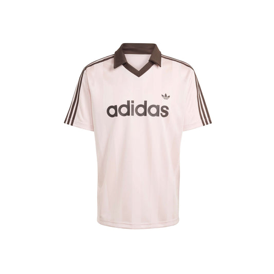 adidas Originals Archive Collar Engineered Jersey Sandy Pink football jersey retro collar 3 stripes adidas logo lifestyle apparel