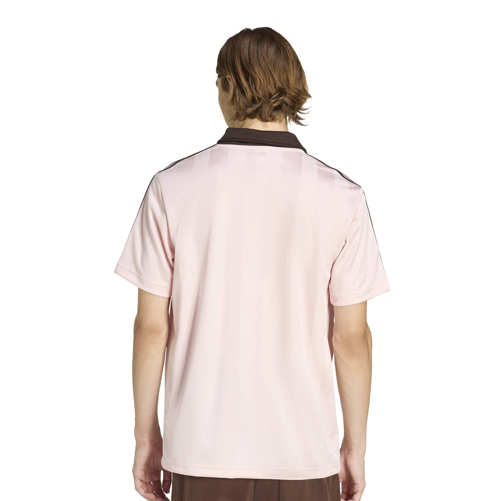 adidas Originals Archive Collar Engineered Jersey Sandy Pink football jersey retro collar 3 stripes adidas logo lifestyle apparel