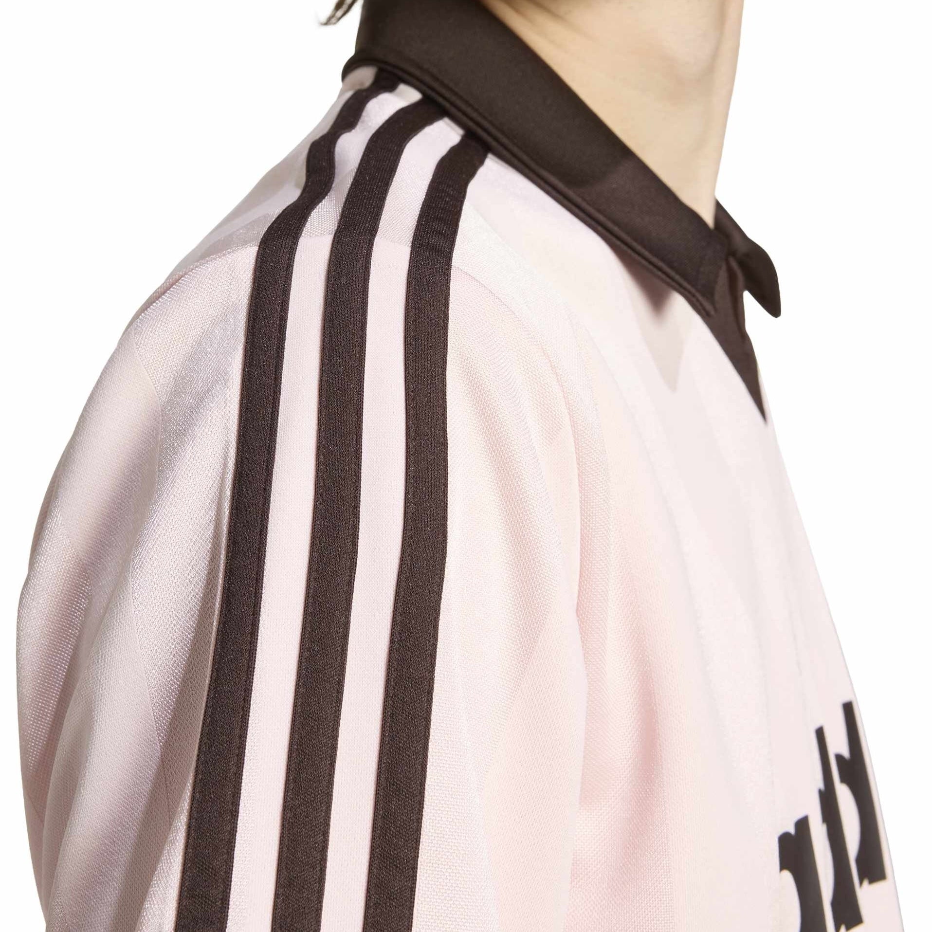 adidas Originals Archive Collar Engineered Jersey Sandy Pink football jersey retro collar 3 stripes adidas logo lifestyle apparel