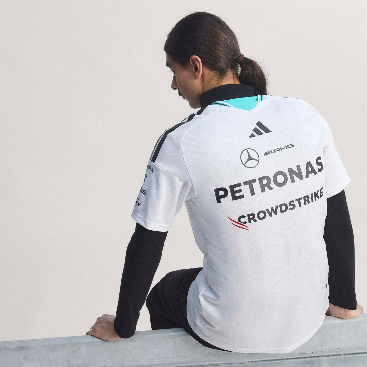adidas Mercedes AMG Petronas Formula One Team Driver Jersey Authentic SS26 White official F1 race jersey breathable performance fabric