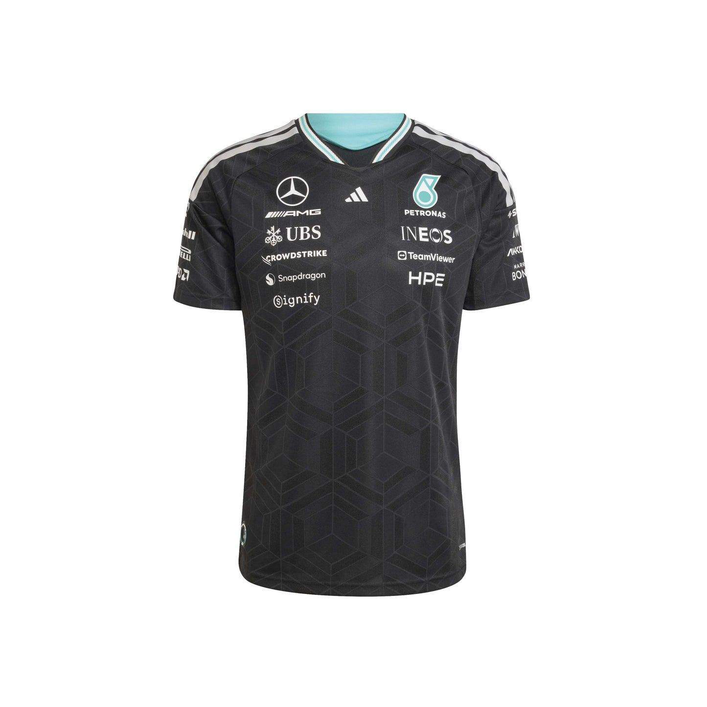 adidas Mercedes AMG Petronas Formula One Team Driver Jersey Authentic SS26 Black official F1 race jersey breathable performance fabric