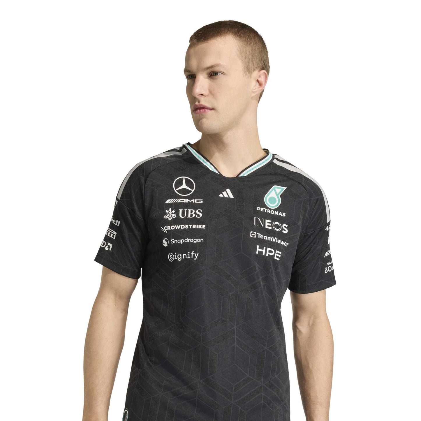 adidas Mercedes AMG Petronas Formula One Team Driver Jersey Authentic SS26 Black official F1 race jersey breathable performance fabric