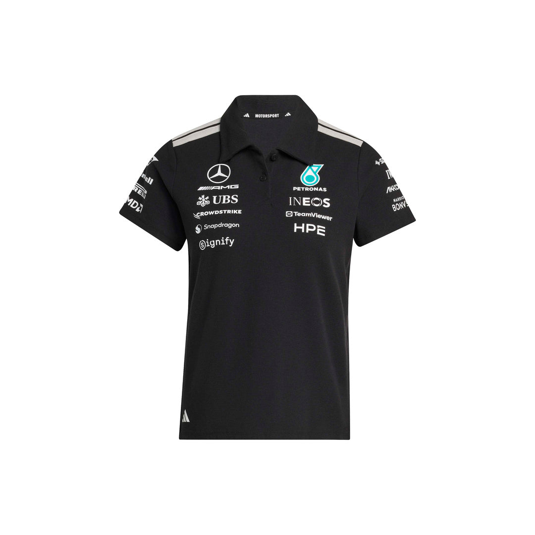 adidas Mercedes-AMG Petronas Formula One Team Engineers Polo Regular SS26 Black White Womens front product view
