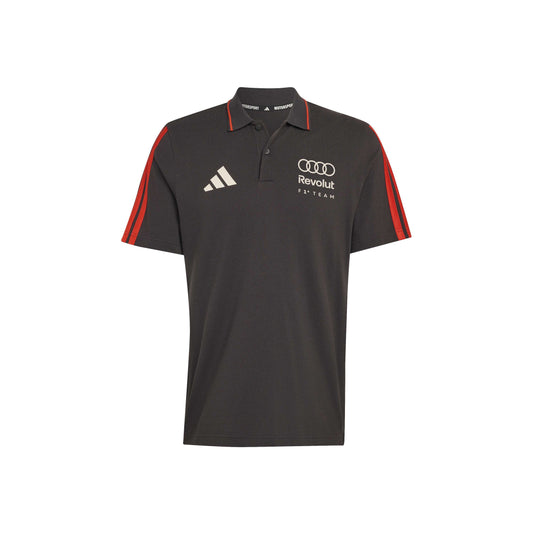adidas Audi Revolut Formula One Team DNA Polo Shirt Grey motorsport performance polo with breathable fabric