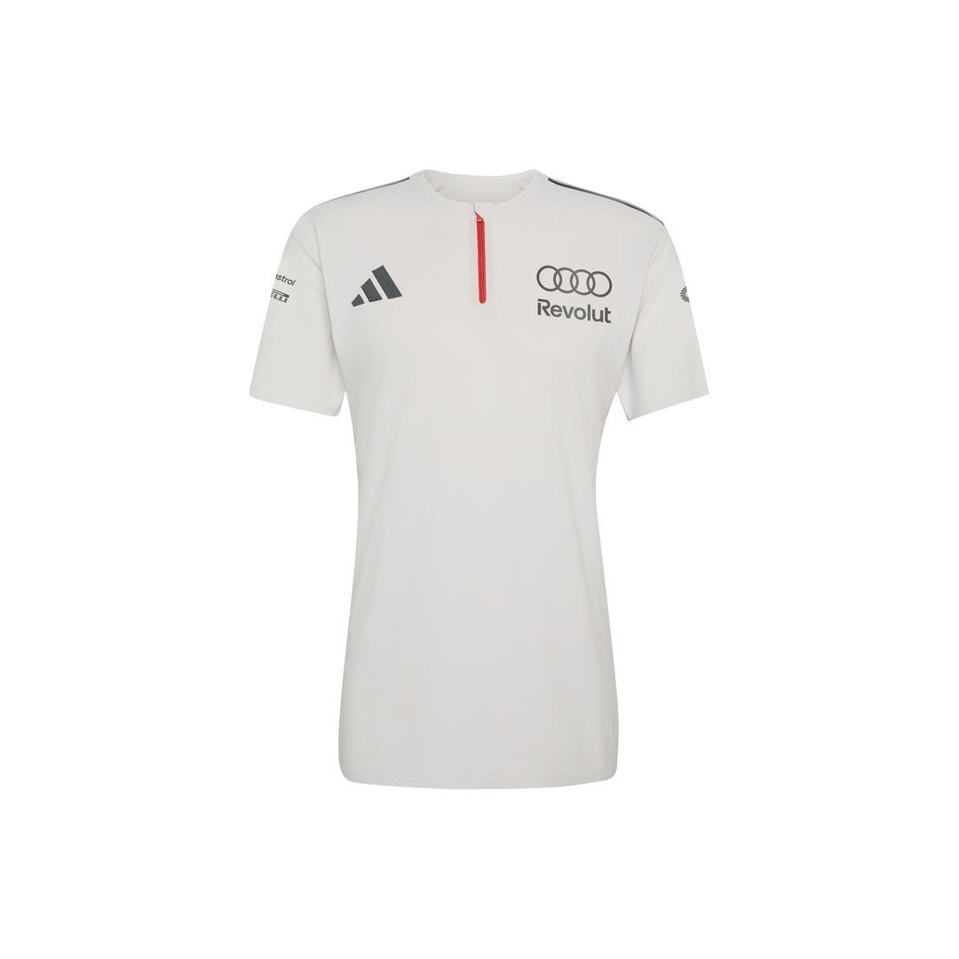 adidas Audi Revolut F1 Team Engineers & Marketing Short Sleeve Polo 'Chalk Pearl' - front center view