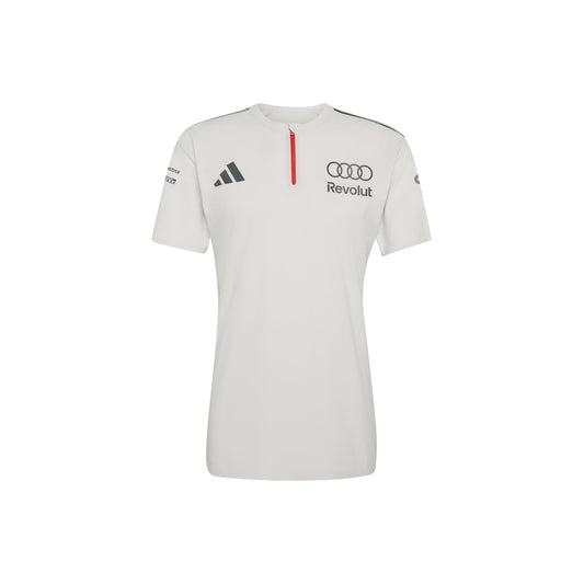 adidas Audi Revolut F1 Team Engineers & Marketing Short Sleeve Polo 'Chalk Pearl' - front center view