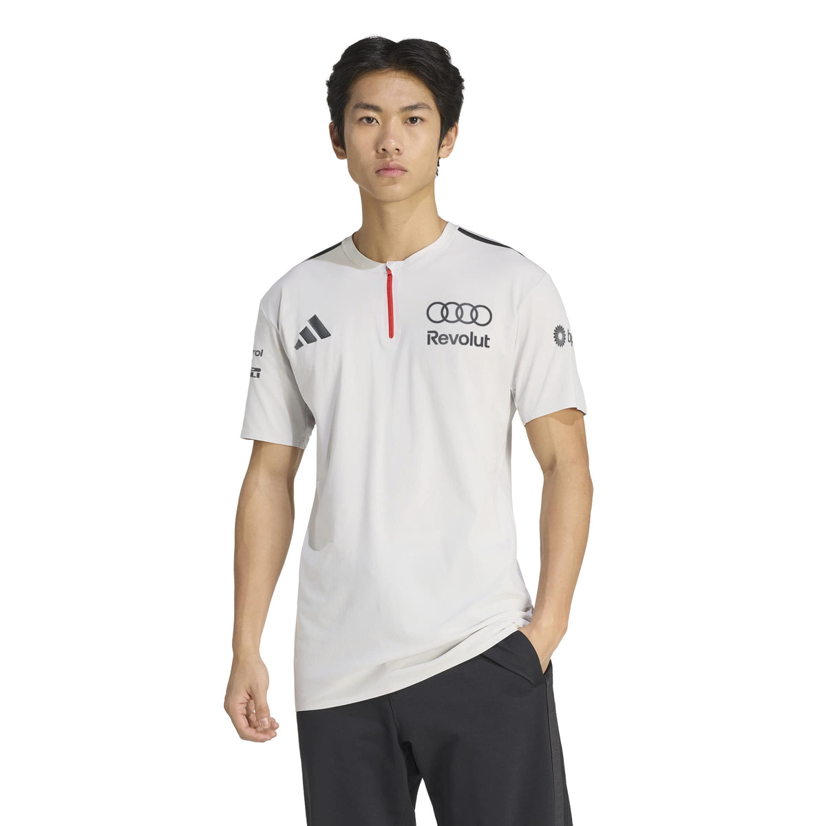adidas Audi Revolut F1 Team Engineers & Marketing Short Sleeve Polo 'Chalk Pearl' - standard view