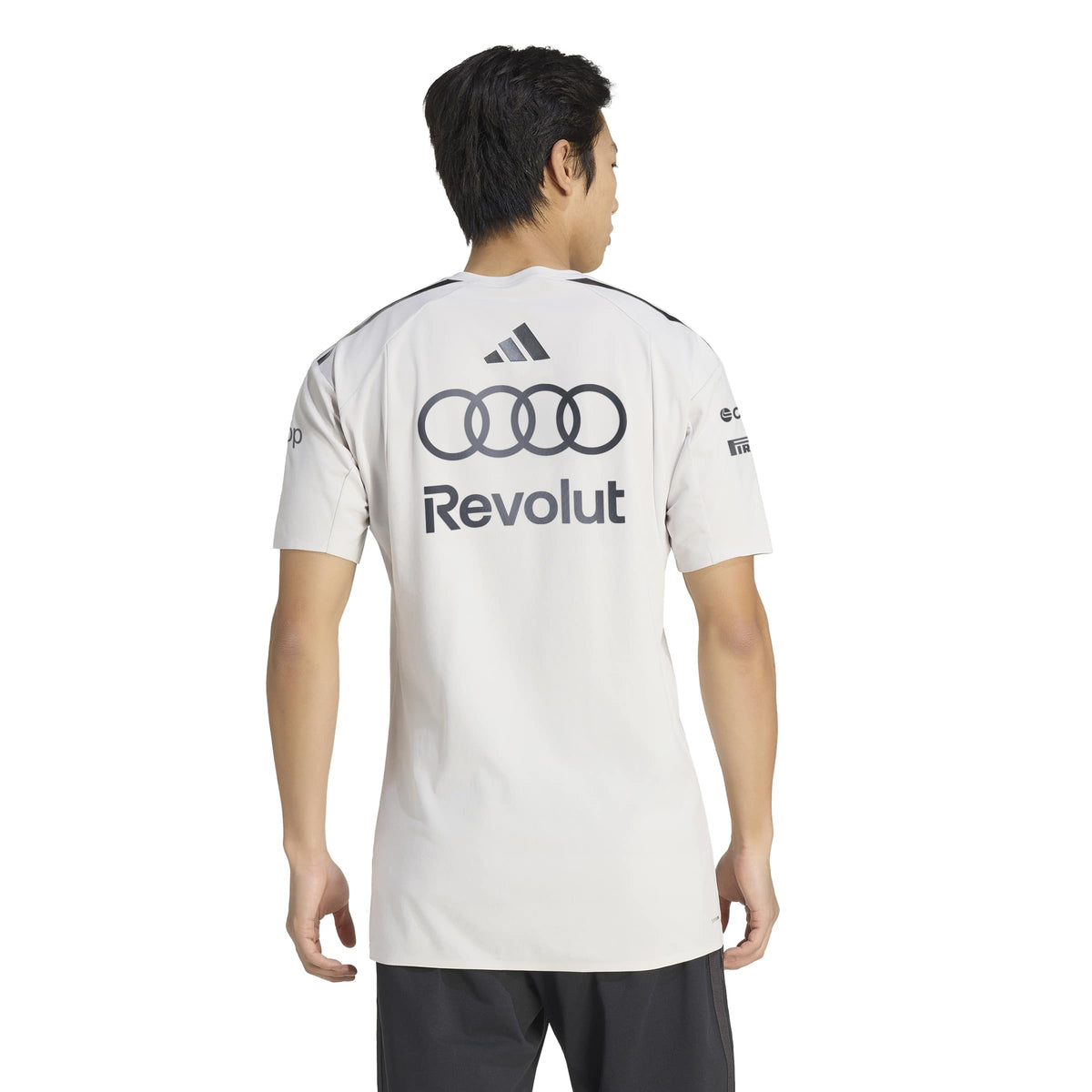 adidas Audi Revolut F1 Team Engineers & Marketing Short Sleeve Polo 'Chalk Pearl' - back view