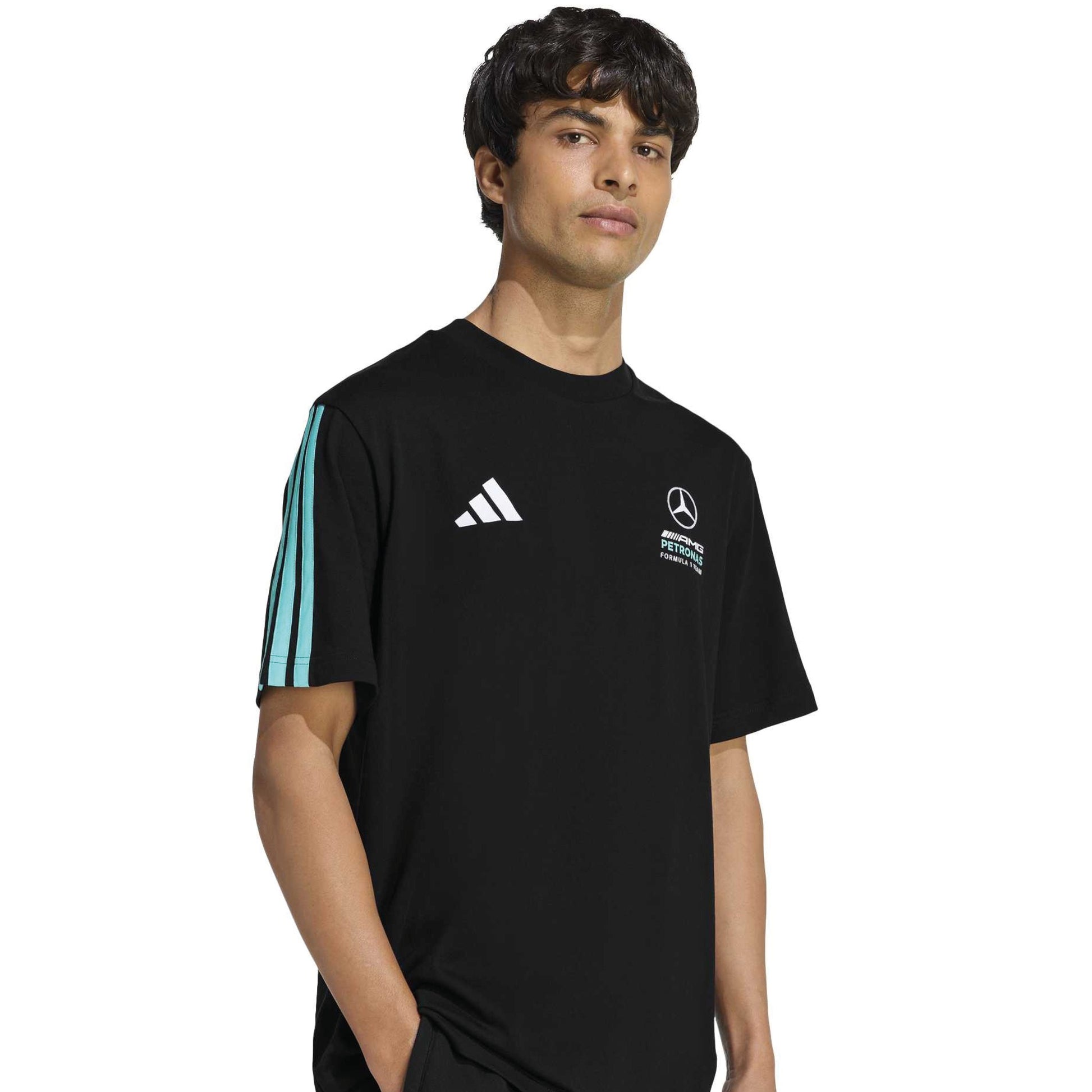 adidas Mercedes-AMG Petronas Formula One Team DNA T-Shirt SS26 Black with team logo and adidas branding