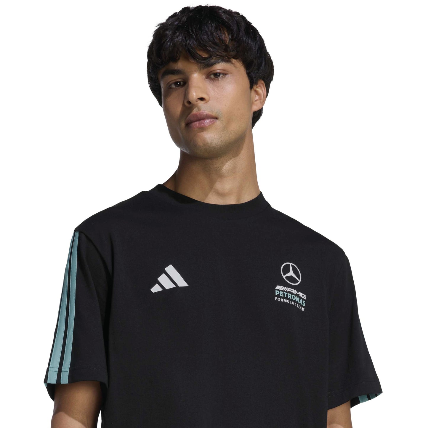 adidas Mercedes-AMG Petronas Formula One Team DNA T-Shirt SS26 Black with team logo and adidas branding