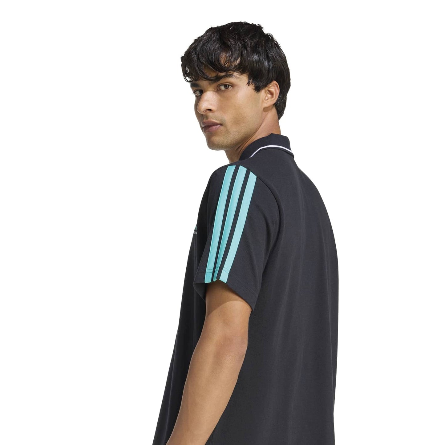 adidas Mercedes AMG Petronas Formula One Team DNA Polo Shirt SS26 Black motorsport polo breathable performance fabric