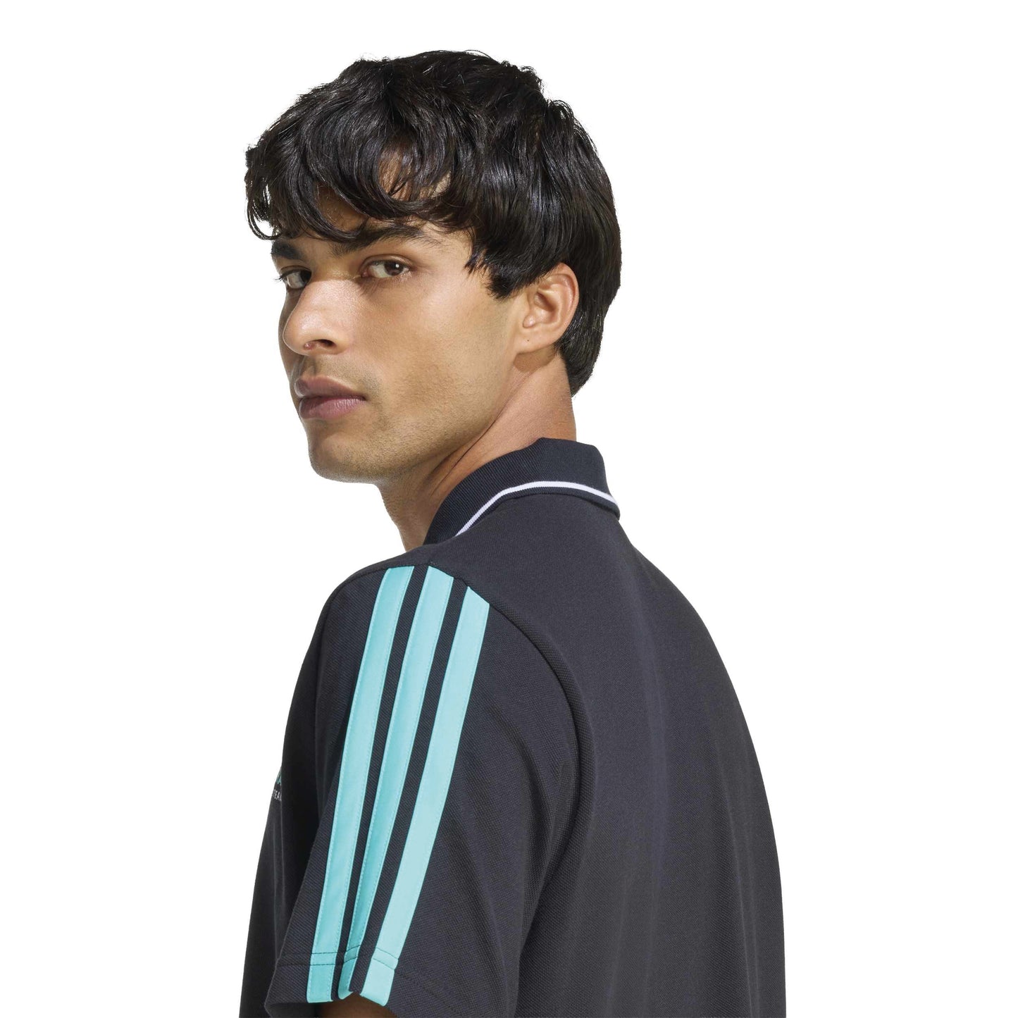 adidas Mercedes AMG Petronas Formula One Team DNA Polo Shirt SS26 Black motorsport polo breathable performance fabric