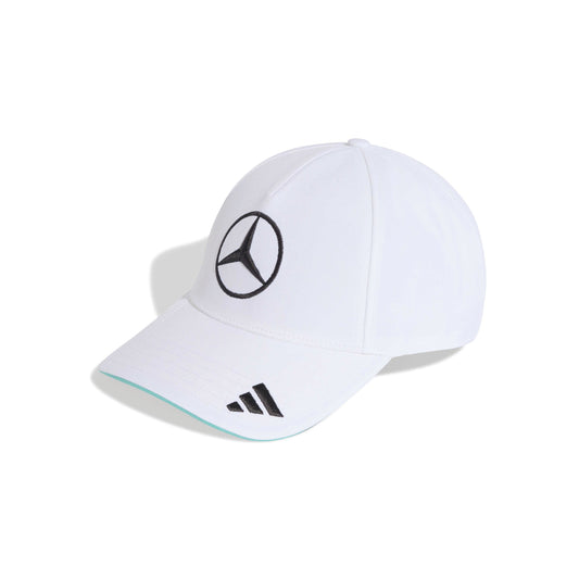 adidas Mercedes-AMG Petronas Formula One Team Driver Cap SS26 White with embroidered Mercedes logo
